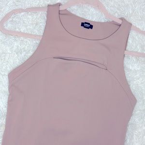 Express dusty rose colored cutout crew neck sleeveless bodysuit top size small